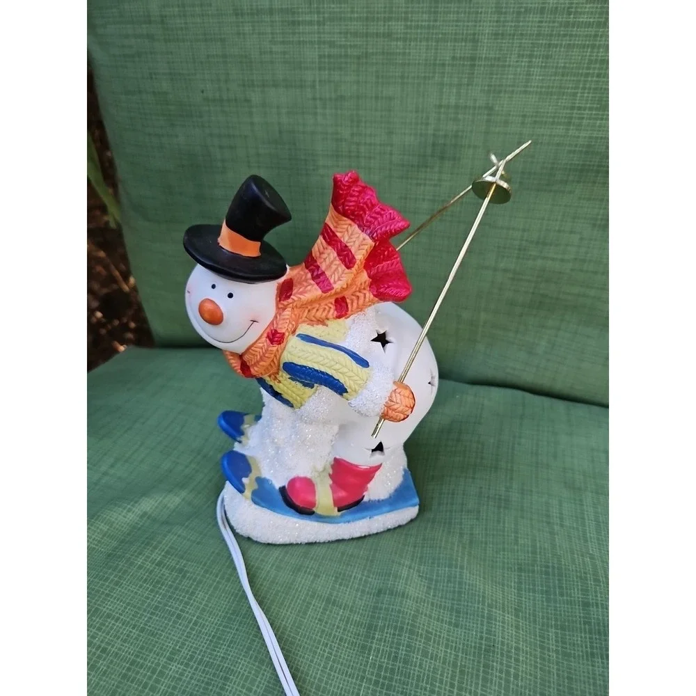 Skiing Snowman Christmas‎ Night Light Lighted Lamp 9
